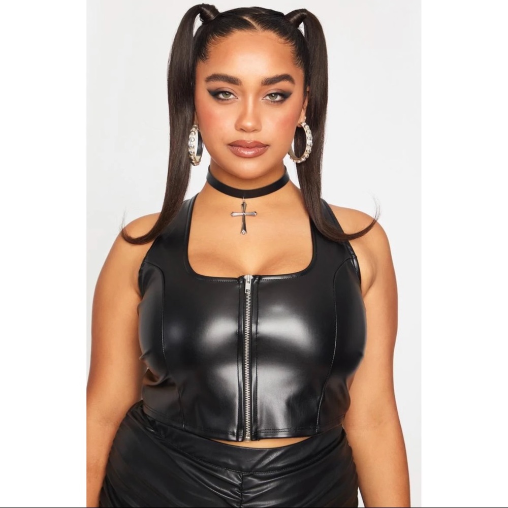 Dolls Kill Zipped Hearts Corset Top